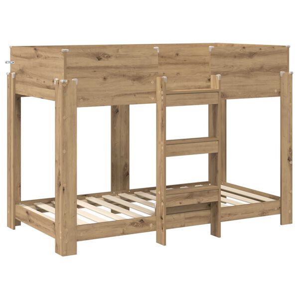 vidaXL Etagenbett f&uuml;r Kinder Artisan-Eiche 80 x 160 cm Holzwerkstoff