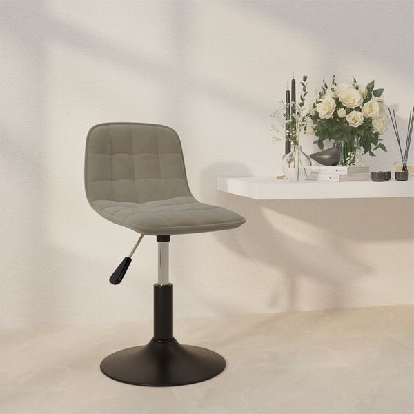 vidaXL Esszimmerstuhl Drehbar Hellgrau Samt