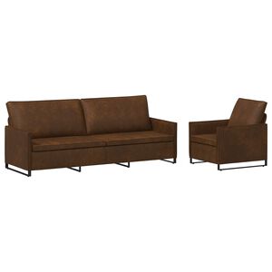 vidaXL Sofa-Set 2 pcs Braun Kunstwildleder
