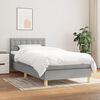 vidaXL Boxspringbett mit Matratze Hellgrau 90x190 cm Stoff