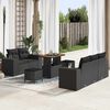 vidaXL Gartensofa-set 8 pcs Schwarz Poly-Rattan