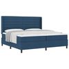 vidaXL Boxspringbett mit Matratze mit Kopfteil Blau 200 x 200 cm Stoff