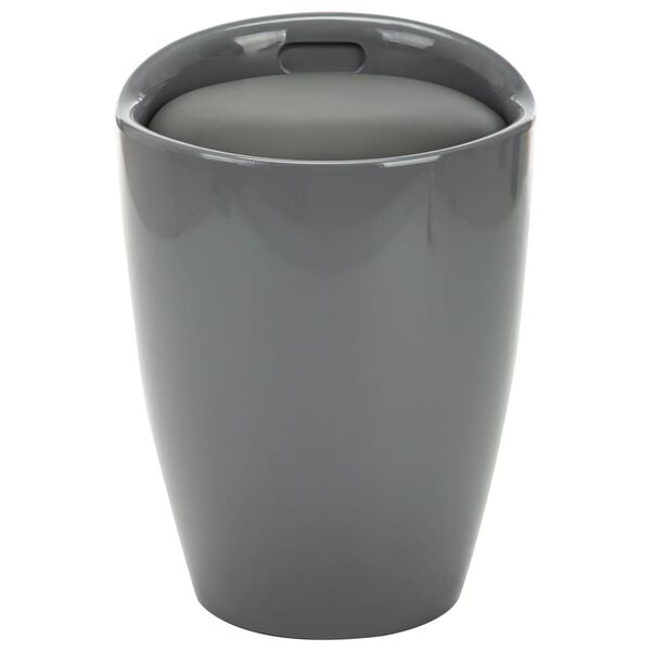 vidaXL Hocker mit Stauraum Grau Kunstleder