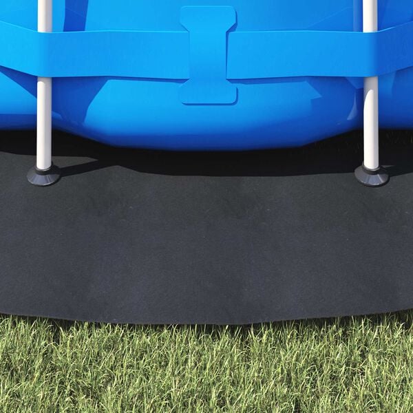 vidaXL Bodenfolie f&uuml;r Pools Schwarz &Oslash; 366 cm Vliesstoff