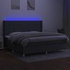 vidaXL Boxspringbett mit Matratze & LED Dunkelgrau 200x200 cm Stoff