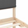 vidaXL Bettgestell mit gepolstertem Kopfteil Dunkelgrau 140 x 190 cm