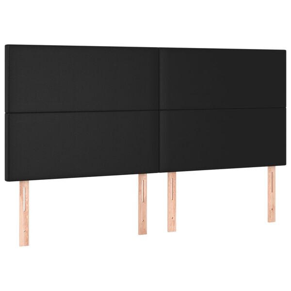 vidaXL Kopfteil Schwarz 180x5x118/128 cm Kunstleder