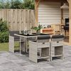 vidaXL 5-tlg. Garten-Essgruppe mit Kissen Hellgrau Poly Rattan