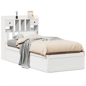 vidaXL Massivholzbett ohne Matratze Wei&szlig; 75x190 cm Kiefernholz