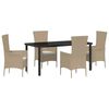 vidaXL Garten Essgruppe 5 stk. Beige Poly-Rattan