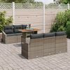 vidaXL Garten-Sofa-Set mit Speicher 7 pcs Grau Poly Rattan