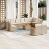 vidaXL 13-tlg. Garten-Sofagarnitur mit Kissen Beige Poly Rattan