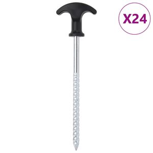 vidaXL Zeltheringe 24 Stk. 17 cm &Oslash;7 mm Verzinkter Stahl