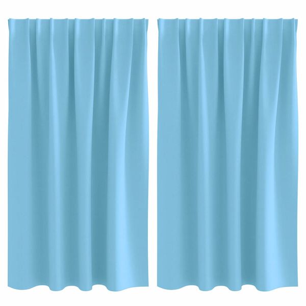 vidaXL Verdunkelungs-Vorh&auml;nge mit Ringen 2 pcs Himmelblau 140 x 140 cm