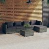 vidaXL 6-tlg. Garten-Lounge-Set mit Kissen Poly Rattan Grau