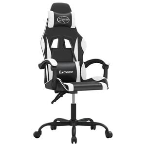 vidaXL Gaming-Stuhl Schwarz und Wei&szlig; Kunstleder
