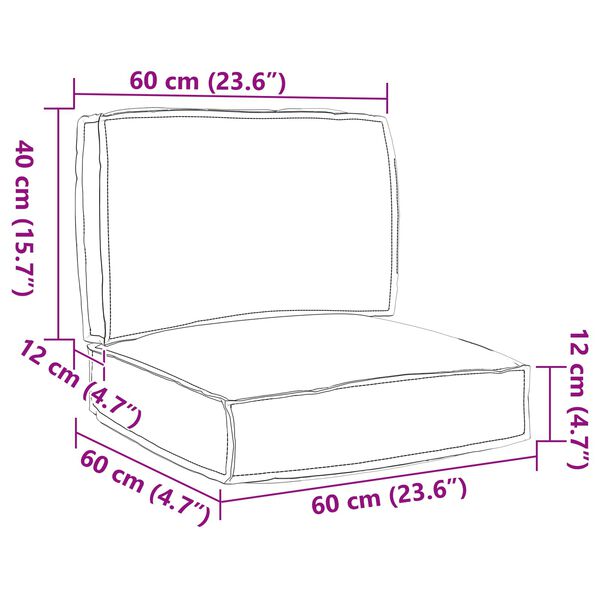 vidaXL Palettenkissenset 2 pcs Weinrot Oxford-Stoff