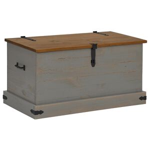 vidaXL Truhe HALDEN Grau 91x48x47 cm Massivholz Kiefer