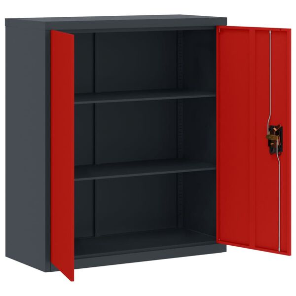 vidaXL Aktenschrank Anthrazit und Rot 90x40x105 cm Stahl