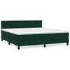vidaXL Boxspringbett mit Matratze Dunkelgr&uuml;n 180x200 cm Samt