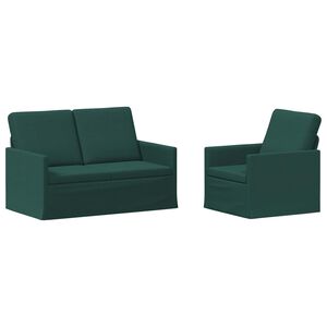 vidaXL Sofa-Set 2 pcs Dunkelgr&uuml;n Stoff