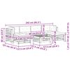 vidaXL Garten-Lounge-Set 7 pcs Wachsbraun Massives Kiefernholz