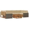 vidaXL Outdoor-Sofagarnitur 7 stk. Natur und Beige Polyester
