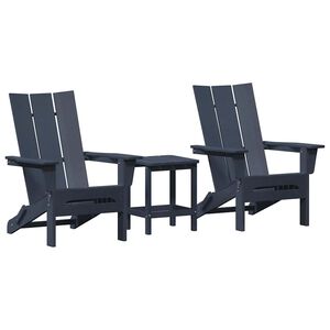 vidaXL Gartenstuhl 3 stk. Marineblau Polyethylen