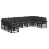 vidaXL Outdoor-Sofagarnitur 10 stk. Schwarz und Dunkelgrau Polyester