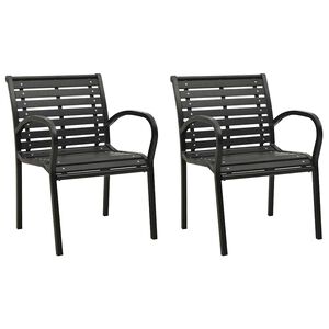 vidaXL Gartenst&uuml;hle 2 Stk. Stahl und WPC Schwarz