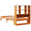 vidaXL Massivholzbett mit Regal ohne Matratze Wachsbraun 75x190 cm