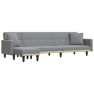 vidaXL Schlafsofa in L-Form Hellgrau 275x140x70 cm Stoff