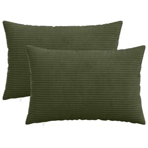 vidaXL Kissenbezug 2 pcs HEERLEN Gr&uuml;n 30 x 50 cm Cord