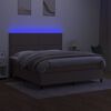 vidaXL Boxspringbett mit Matratze & LED Taupe 160x200 cm Stoff