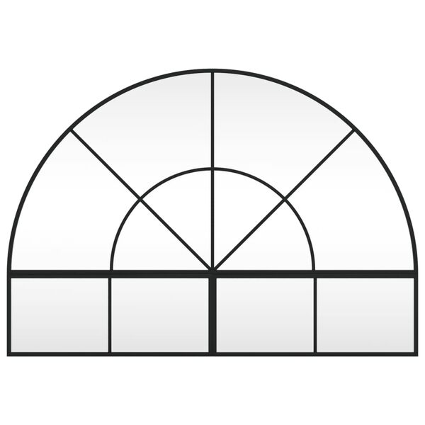 vidaXL Wandspiegel Schwarz 100x70 cm Gewölbt Eisen