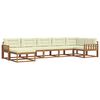 vidaXL Outdoor-Sofagarnitur mit Kissen 7 pcs Natur und Creme