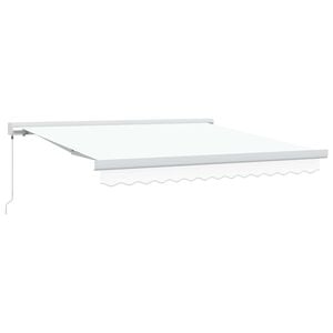 vidaXL Ausziehbare Markise Wei&szlig; 300 x 250 cm Leinen und Aluminium