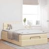 vidaXL Ottoman-Bett mit Matratze & LEDs Creme 120x200 cm Stoff