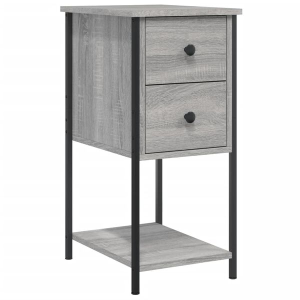 vidaXL Nachttische 2 Stk. Grau Sonoma 32x42x70 cm Holzwerkstoff