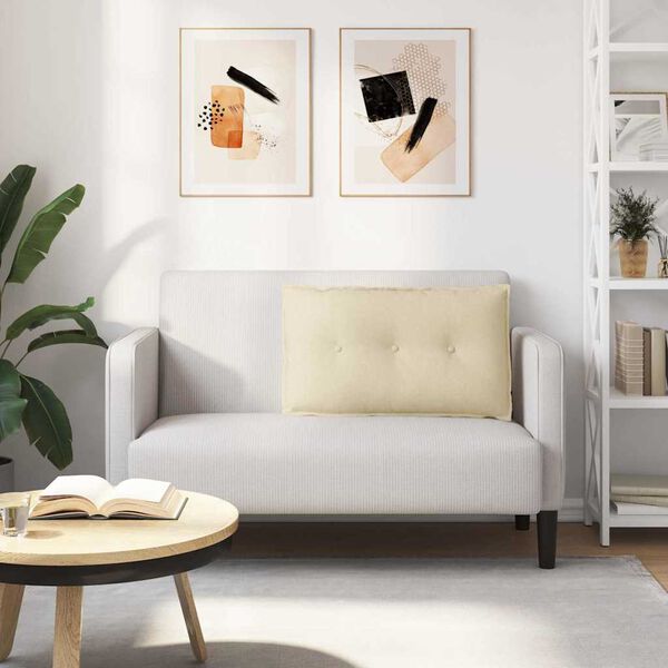 vidaXL R&uuml;ckenkissen Creme 80 x 19 x 50 cm Stoff