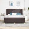 vidaXL Boxspringbett mit Matratze Dunkelgrau 90x190 cm Dunkelbraun