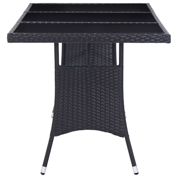 vidaXL 9-tlg. Garten-Essgruppe Poly Rattan Schwarz