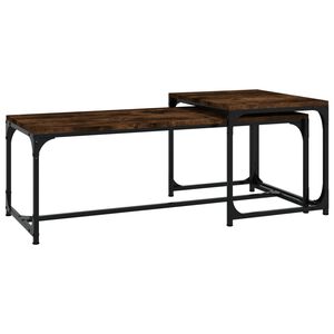 vidaXL Couchtische 2 Stk. R&auml;uchereiche Holzwerkstoff