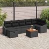 vidaXL Gartensofa-set mit Kissen 8 pcs Schwarz Poly Rattan