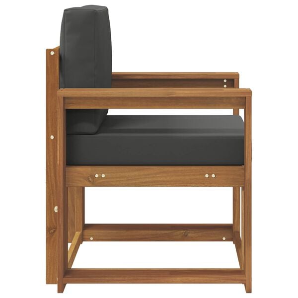 vidaXL Outdoor-Sofa Massives Akazienholz und Polyester Natur