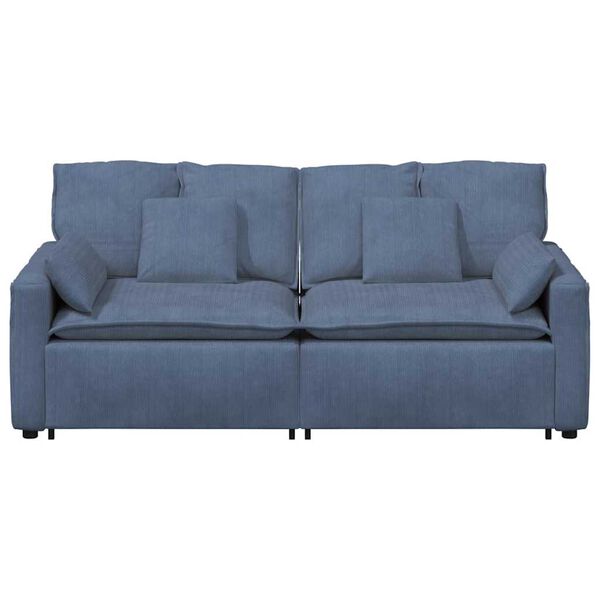 vidaXL Modulares Sofa mit Kissen Blau