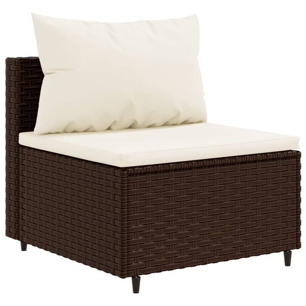 vidaXL 10-tlg. Garten-Lounge-Set mit Kissen Braun Poly Rattan