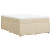 vidaXL Boxspringbett mit Matratze Creme 140x190 cm Stoff