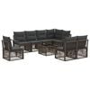 vidaXL Gartensofa-set 9 stk. Grau Poly-Rattan
