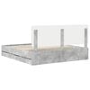 vidaXL Bettrahmen mit Kopfteil Beton Grau 200 x 200 cm Ingenieurs Holz